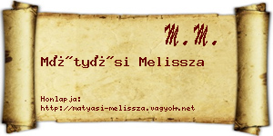 Mátyási Melissza névjegykártya
